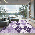 Sophisticated Purple Geometric Argyle Rug