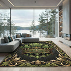 Ornate Green Acanthus Leaf Crown Rug