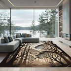 Forest Canopy Silhouette Trees Rug