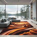 Warm Canyon Sunset Scenic Panorama Rug