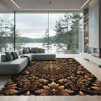 Antique Gold Scrollwork Medallion Rug