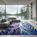 Indigo Floral Watercolor Meadow Rug