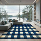 Classic Blue Buffalo Check Squares Rug