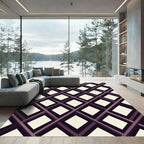 Modern Plum Lattice Geometric Diamond Rug