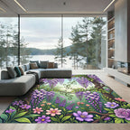 Wisteria Garden Trellis Floral Botanical Art Rug