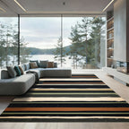 Earthy Tones Hand Painted Stripe Rug