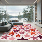 Pink Red Gradient Star Cluster Rug