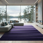 Modern Purple Gradient Linear Striped Rug