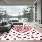 Romantic Blush and Crimson Heart Collage Rug