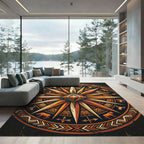 Earthy Ochre Taurus Compass Medallion Rug