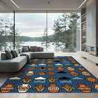 Tribal Sun Pot Corn Cloud Wave Rug