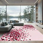 Crimson Pink Confetti Dot Scatter Rug