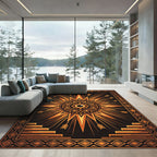 Golden Celestial Eye Sunburst Arrow Rug