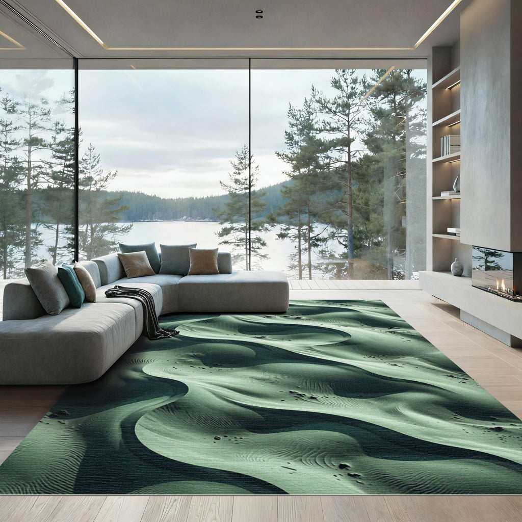 Sage Green Flowing Desert Dune Rug