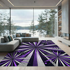 Vibrant Purple Cosmic Burst Radiance Rug