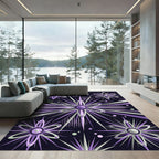 Radiant Amethyst Starburst Celestial Aura Rug