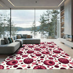 Raspberry Pink Polka Dot Repeating Rug