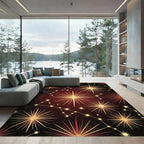 Radiant Gold Starburst Constellation Rug