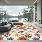 Vibrant Floral Garden Collection Rug