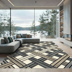 Interwoven Neutral Tones Lattice Rug