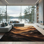 Earthy Tone Layered MountainScape Rug
