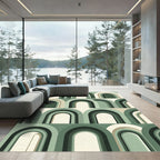 Retro Archway Green Gradient Rug