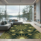 Emerald Green Geometric Starburst Rug