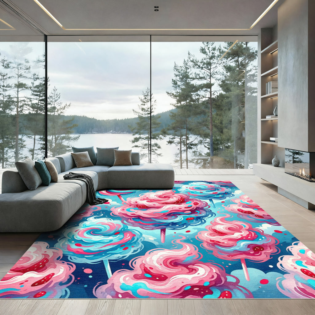 Whimsical Cotton Candy Swirls Rug
