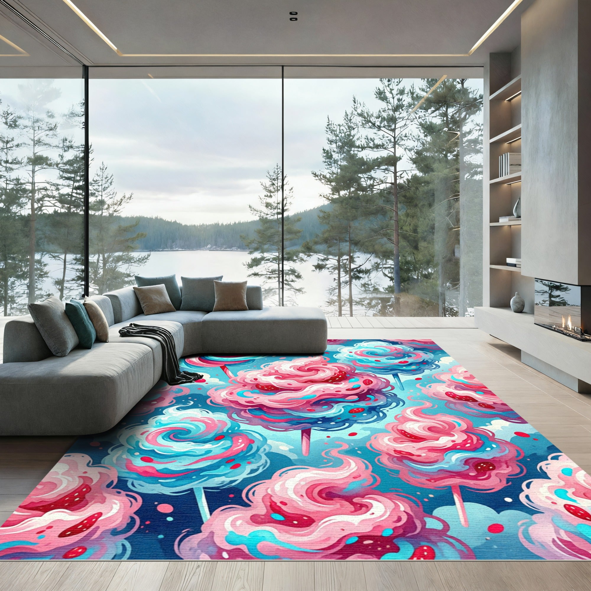 Whimsical Cotton Candy Swirls Rug