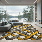 Rustic Woven Wood Intertwined Rug