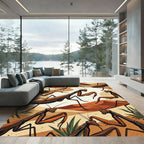 Elegant Amber Mantis Desert Illustration Rug
