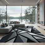 Monochromatic Geometric Shard Abstract Rug