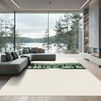 Minimalist Forest Landscape Layered Green Rug