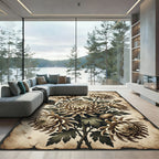 Golden Chrysanthemum Bush Arrangement Rug