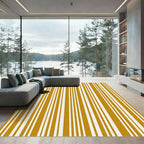 Minimalist Golden Ochre Parallel Stripe Rug