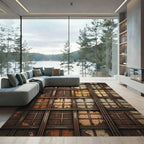 Industrial Grungy Metal Window Grille Rug
