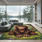 Whimsical Baby Chimp Jungle Portrait Rug