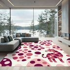 Playful Pink Spotted Giraffe Abstract Rug