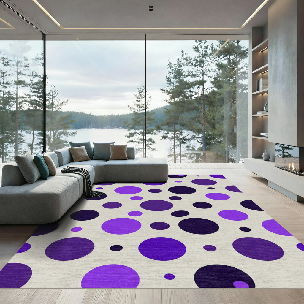 Violet Purple Dotted Scatter Rug