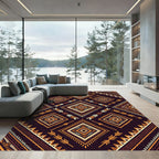Earthy Boho Diamond Arrow Geometric Rug