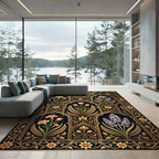 Golden Floral Archway Garden Treasure Rug