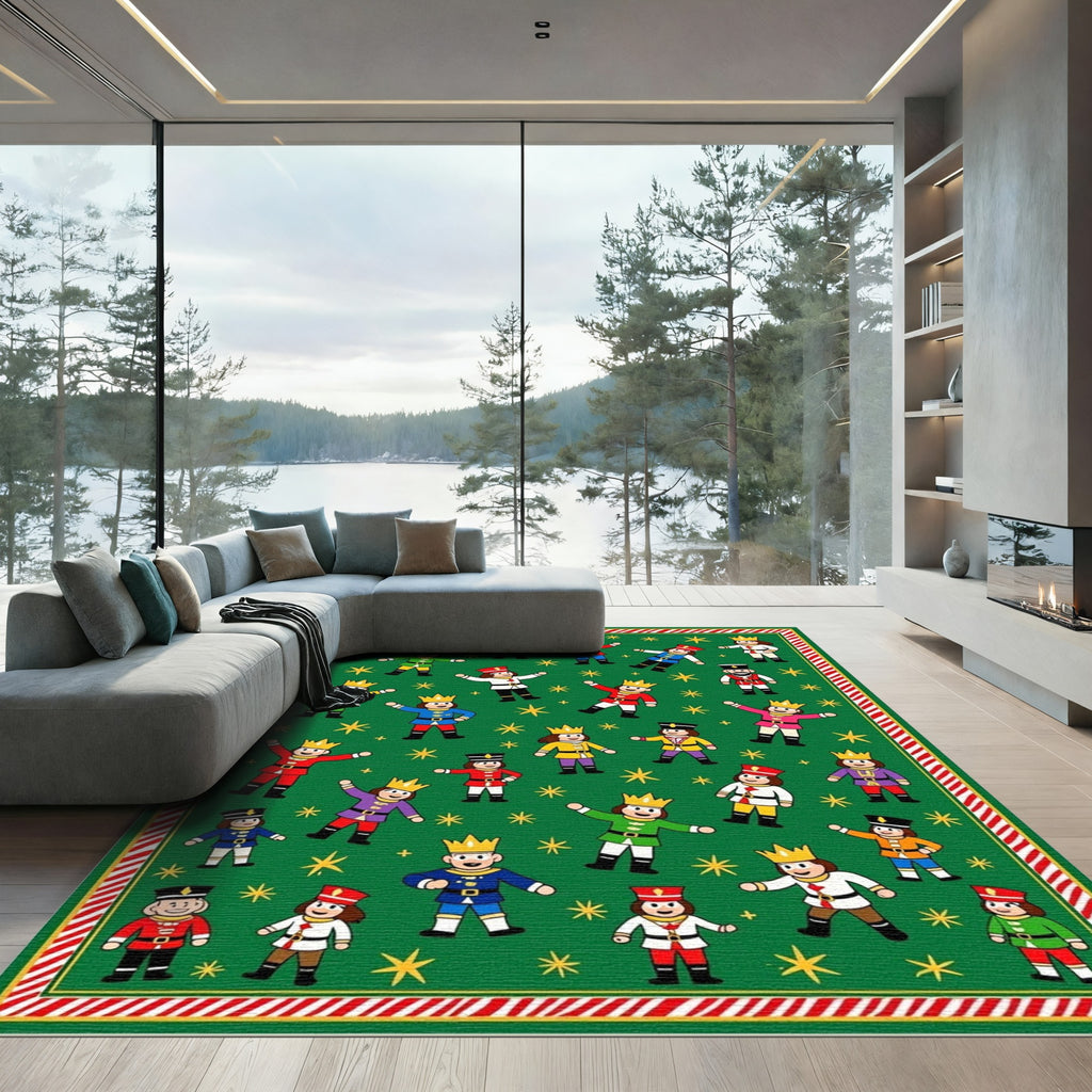 Green Royal Guard And Stars Rug
