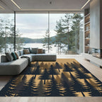 Earthy Toned Forest Pine Silhouette Rug