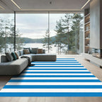 Classic Blue White Stripe Rug