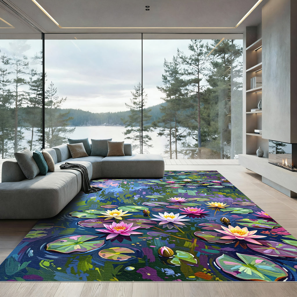 Impressionist Water Lily Pond Rug