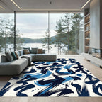 Ink Splatter Brushstroke Abstract Rug
