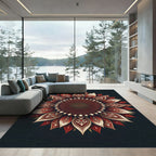 Crimson Petal Medallion Radiance Rug