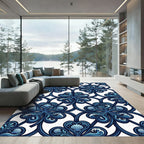 Cerulean Clover Ocean Shell Interlocking Tile Rug