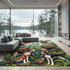 Pheasant and Hound Wildlife Landscape Rug