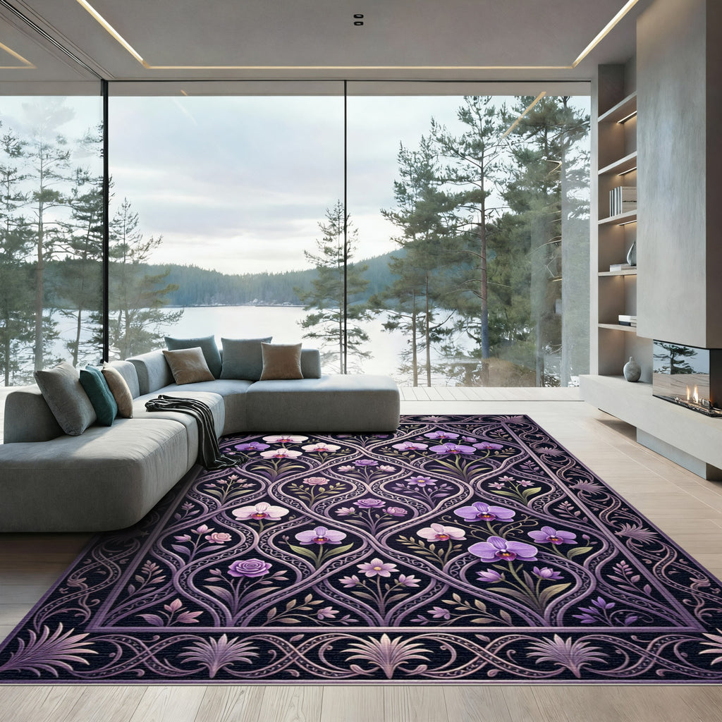 Orchid Garden Lattice Work Rug